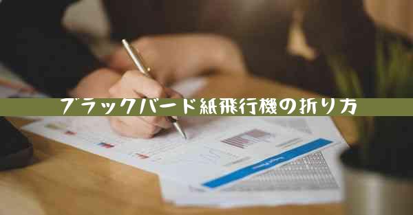 ブラックバード紙飛行機の折り方