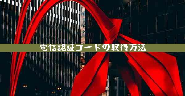 電信認証コードの取得方法