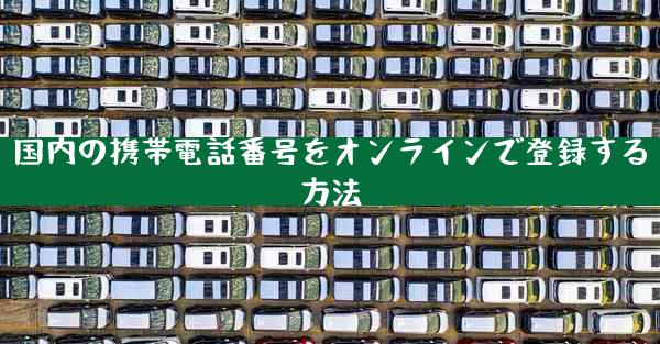 国内の携帯電話番号をオンラインで登録する方法